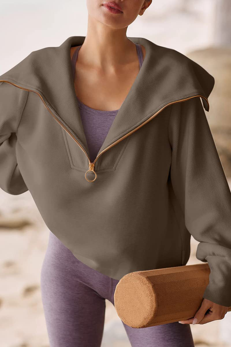Berg-Feldt | Half-zip Bluse Baumwolle Modern, Komfortabel