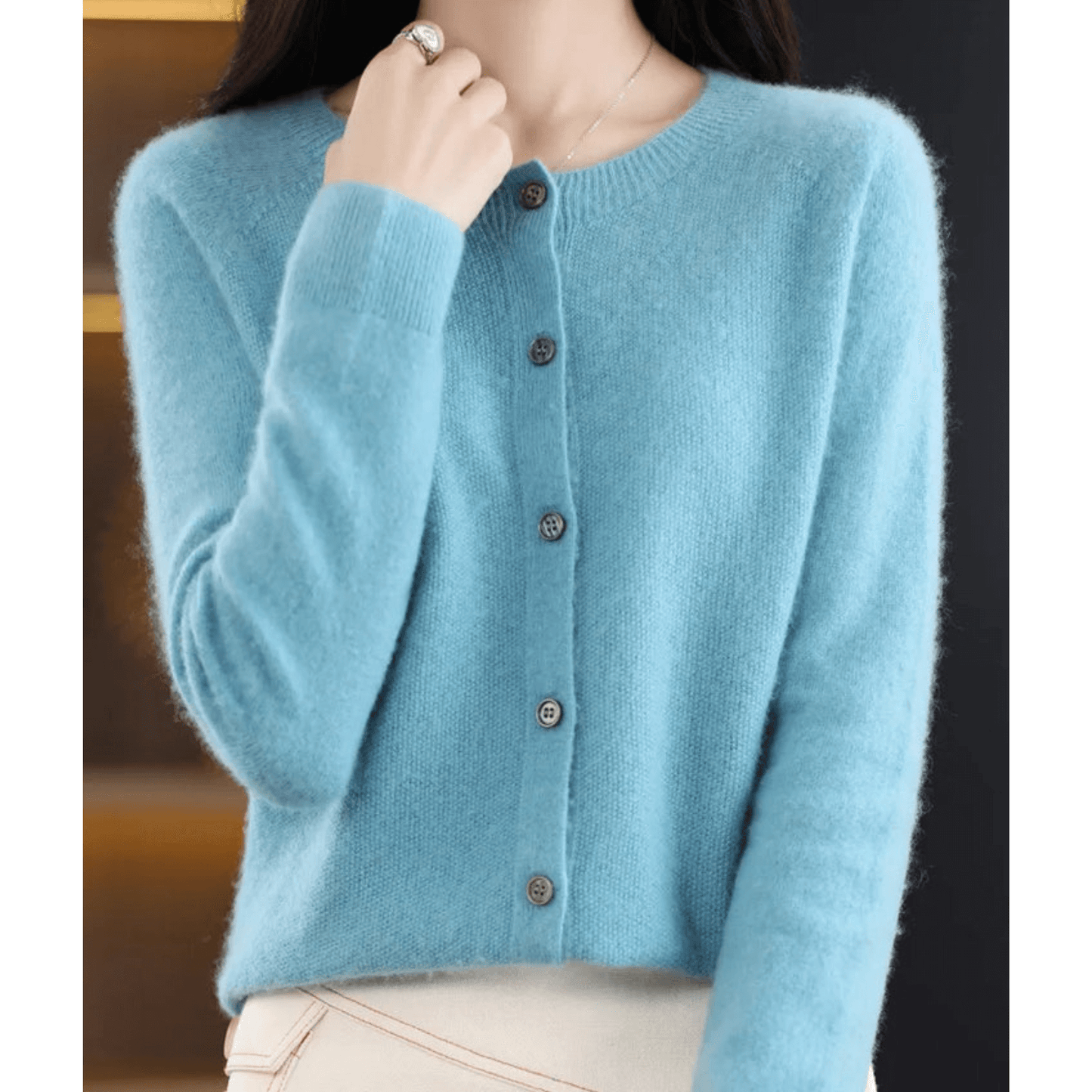Berg-Feldt | Cardigan fin pour femme à col rond