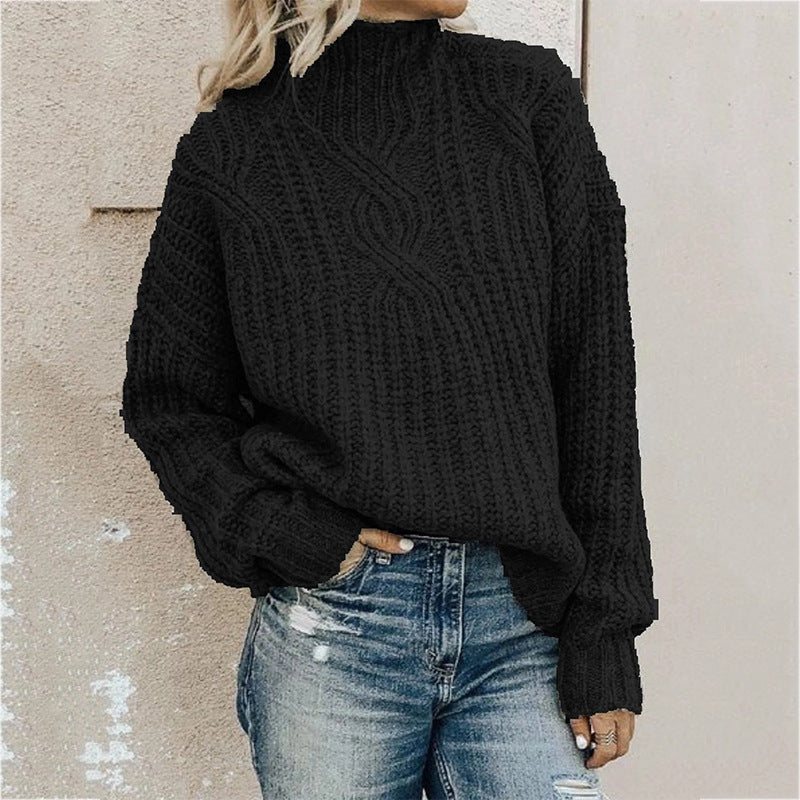 Pull en tricot épais à col montant et à torsades Berg-Feldt pour femme