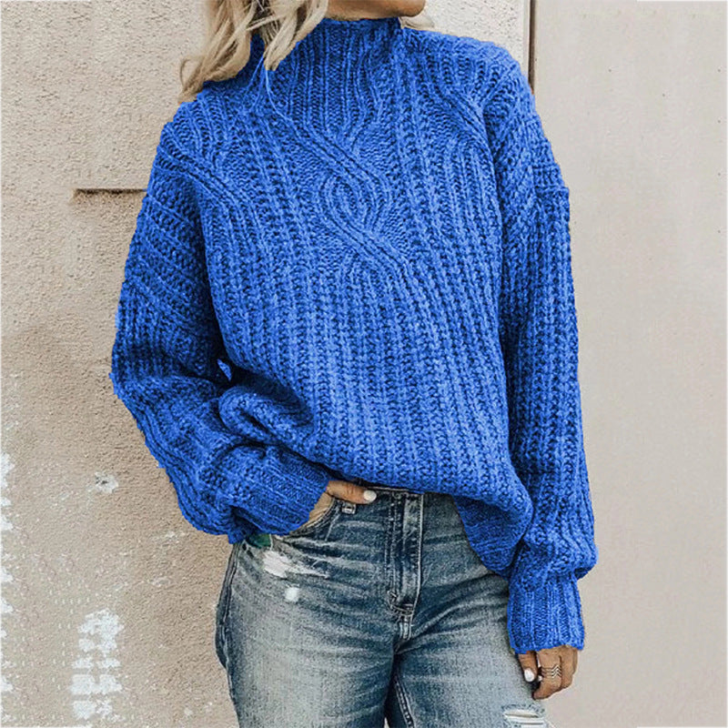 Pull en tricot épais à col montant et à torsades Berg-Feldt pour femme