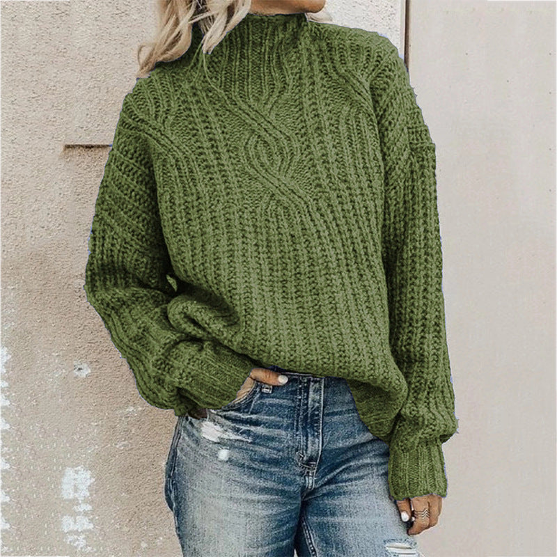 Pull en tricot épais à col montant et à torsades Berg-Feldt pour femme