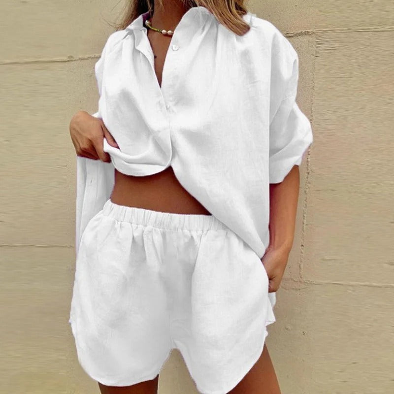 Ensemble de plage d'été pour femmes : short et blouse Dalina