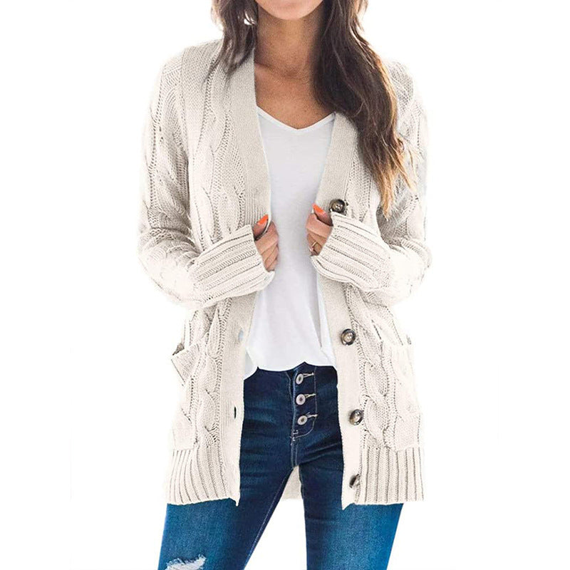 Women's long-sleeve knit cardigan with playful cable pattern Berg-Feldt