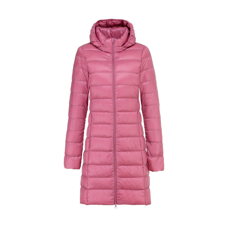 Berg-Feldt | Lange Damen Daunenjacke Mit Abnehmbarem Kapuzen