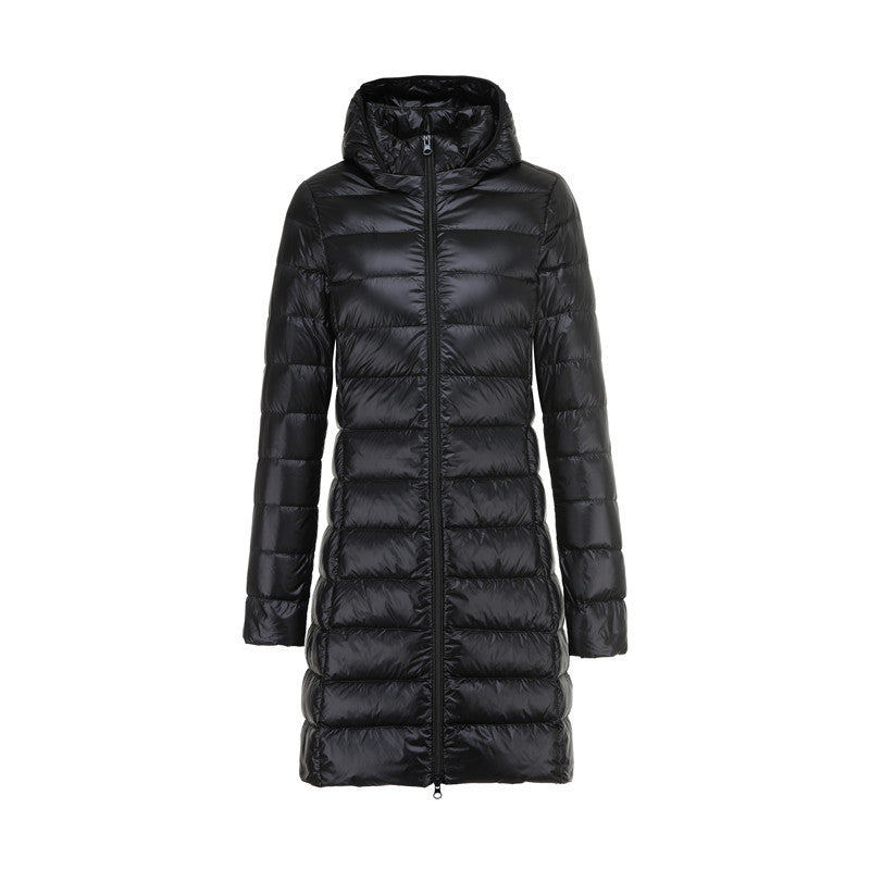 Berg-Feldt | Lange Damen Daunenjacke Mit Abnehmbarem Kapuzen