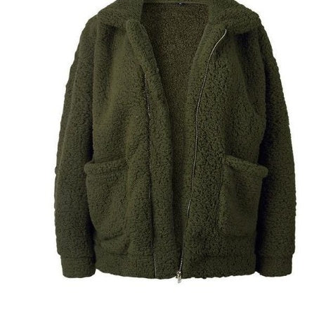 Fleece-Sweatshirt für Damen mit weitem Kragen von Fudus