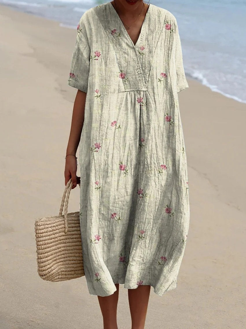 Robe décontractée en coton et lin Fudus – Polyvalente
