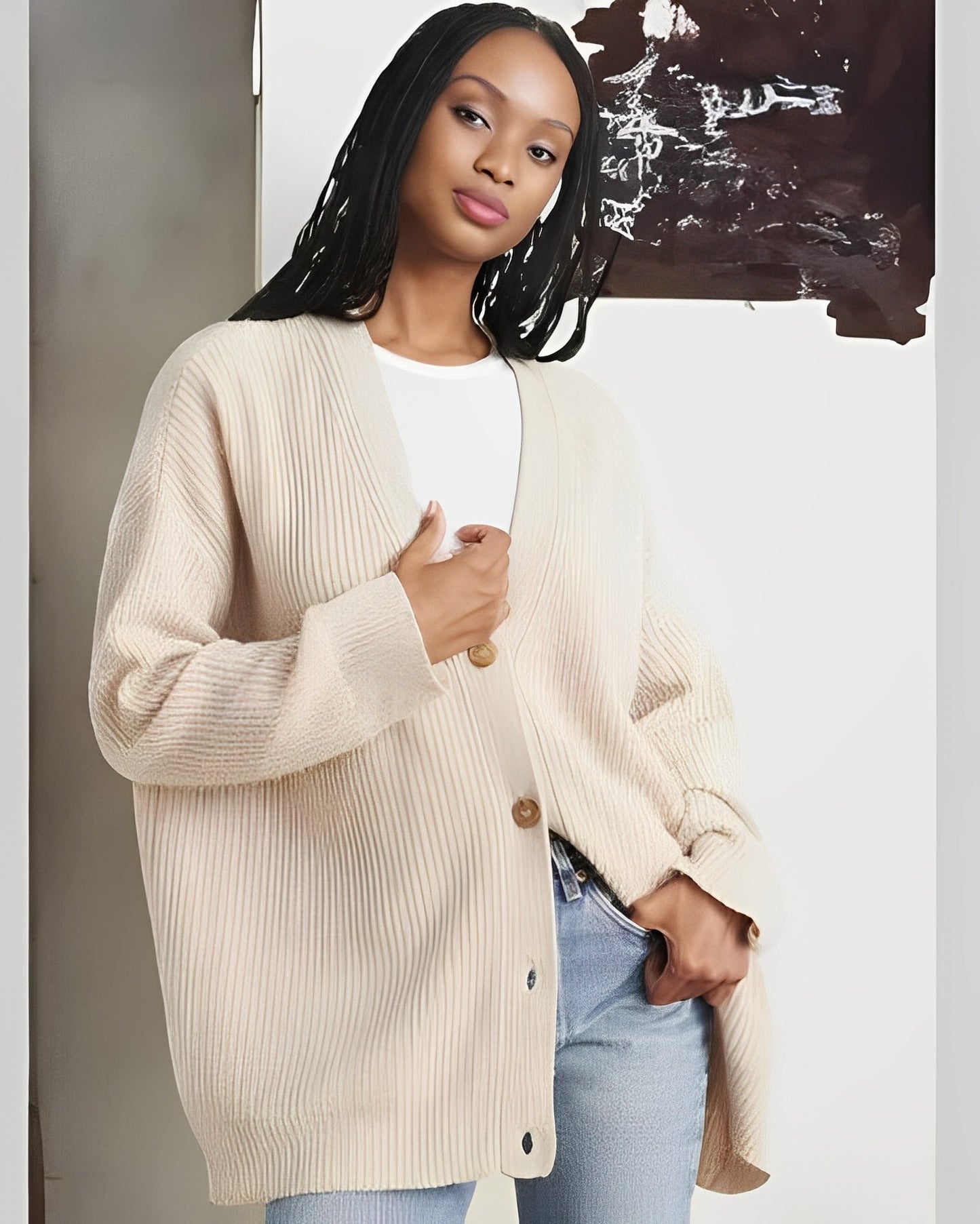 Berg-Feldt | Lässiger Oversize Strickcardigan aus Kaschmir für Damen