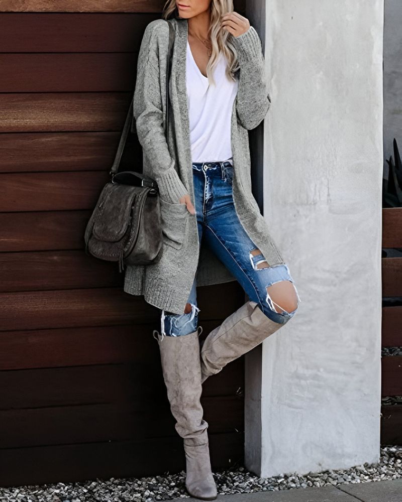 Berg-Feldt | Lässiger Strick-Cardigan mit Taschen