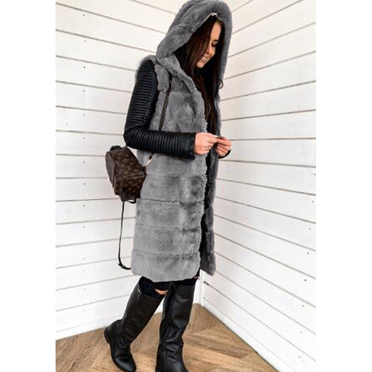 Damen Manteau à capuche en fausse fourrure tendance Berg-Feldt