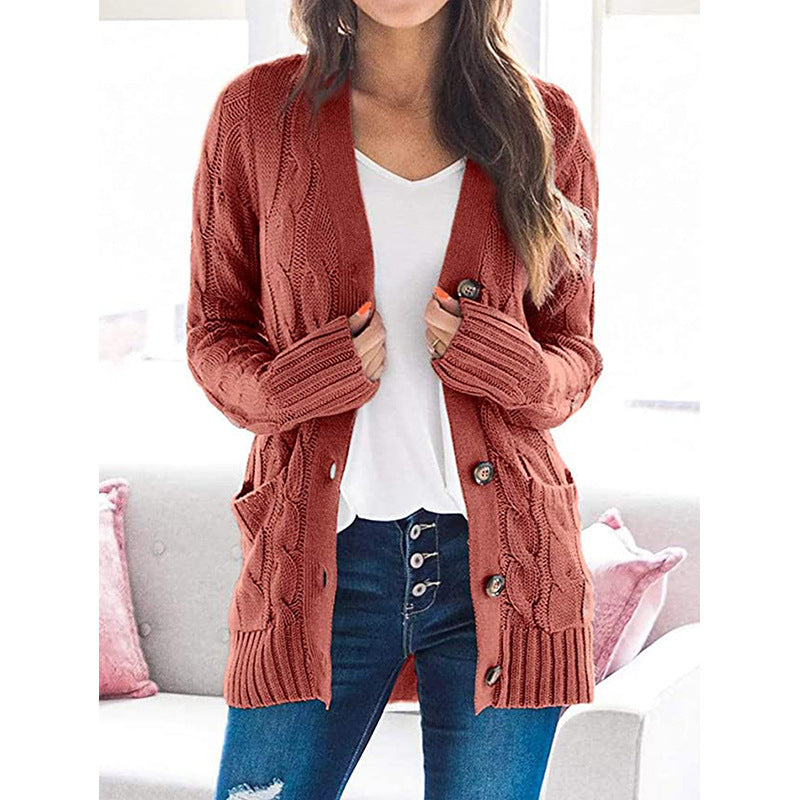 Cardigan pour femme en grosse maille, avec motif torsadé élaboré et poches pratiques Berg-Feldt
