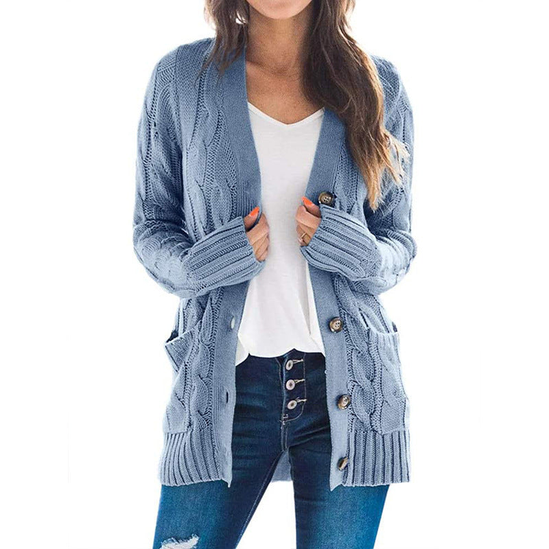 Cardigan pour femme en grosse maille, avec motif torsadé élaboré et poches pratiques Berg-Feldt