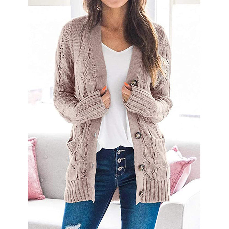 Cardigan pour femme en grosse maille, avec motif torsadé élaboré et poches pratiques Berg-Feldt