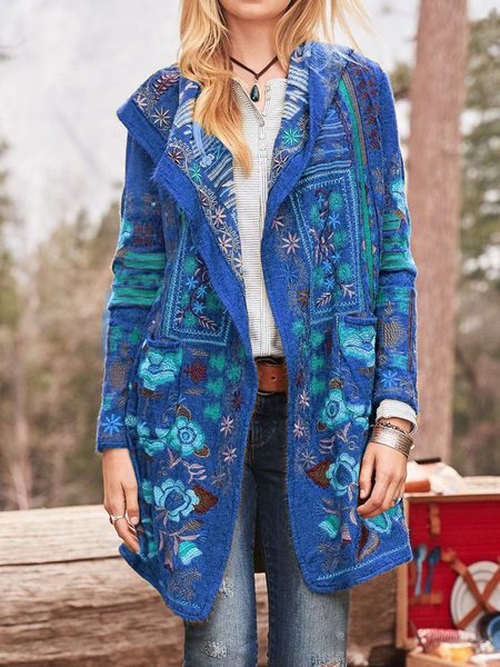 Cardigan en tricot brodé avec capuche et poches pour femme Berg-Feldt