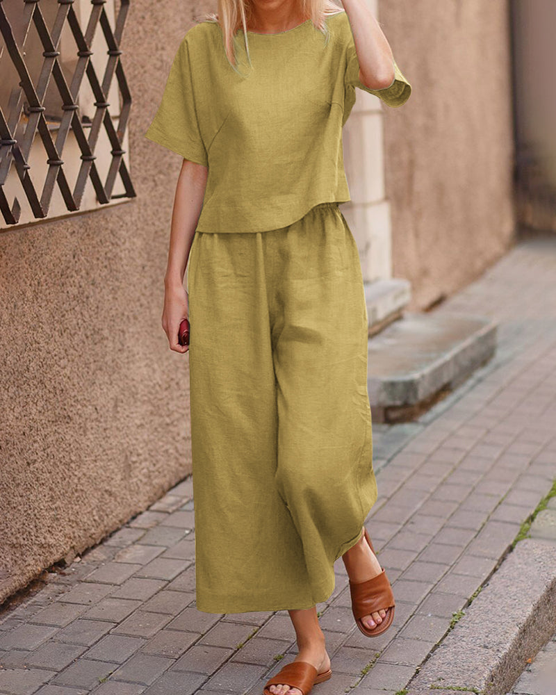 Chloé : Ensemble deux pièces moderne avec haut fluide