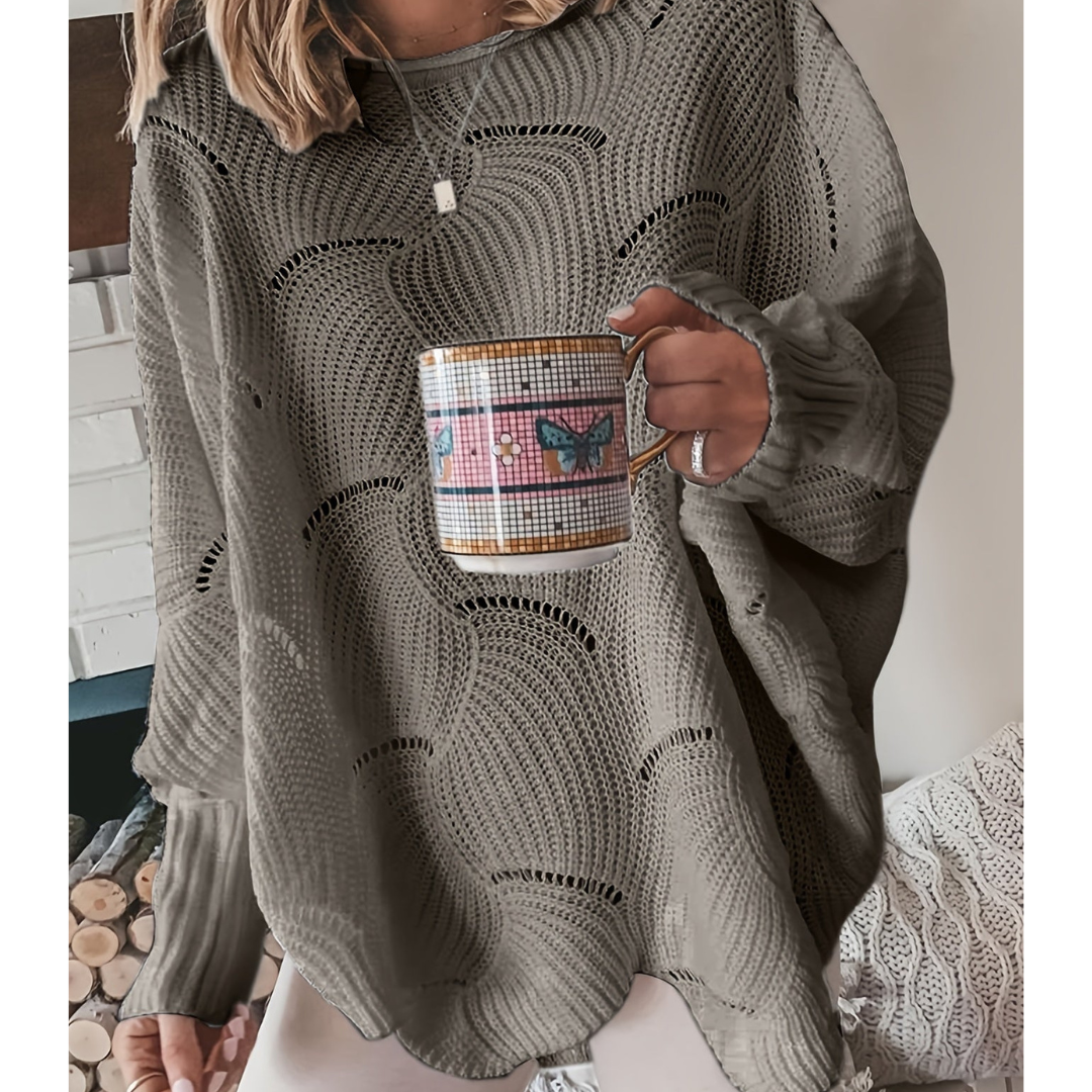 Pull oversize femme à motif ondulé