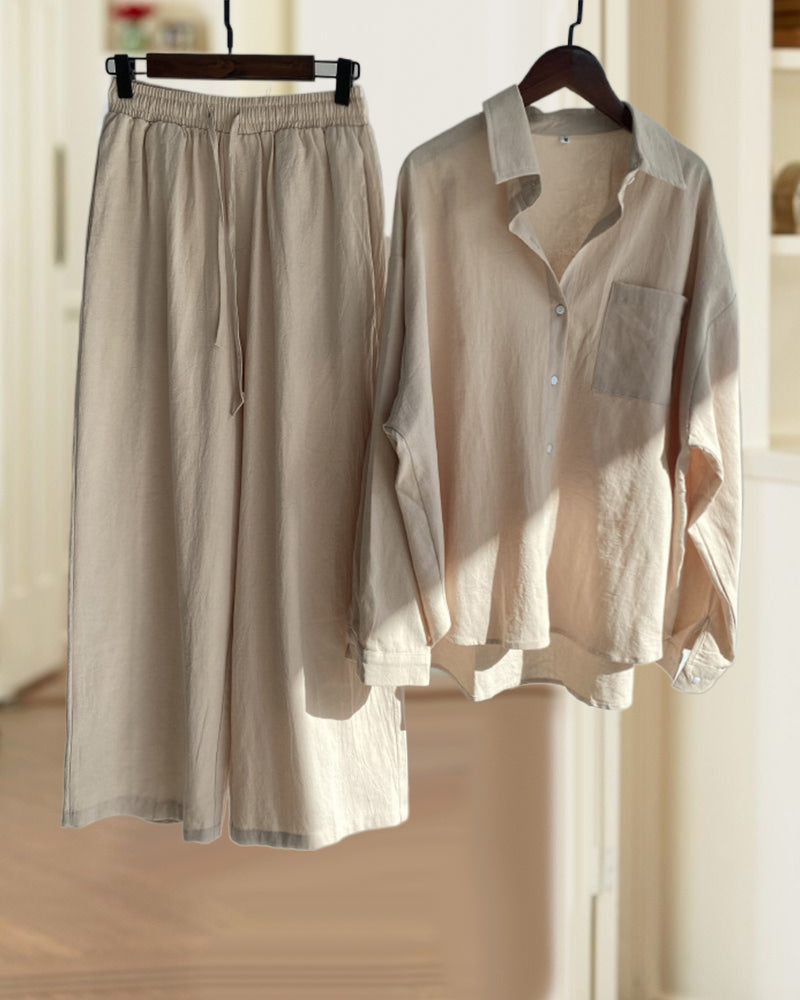Berg-Feldt | Ensemble deux pièces uni chemise-pantalon