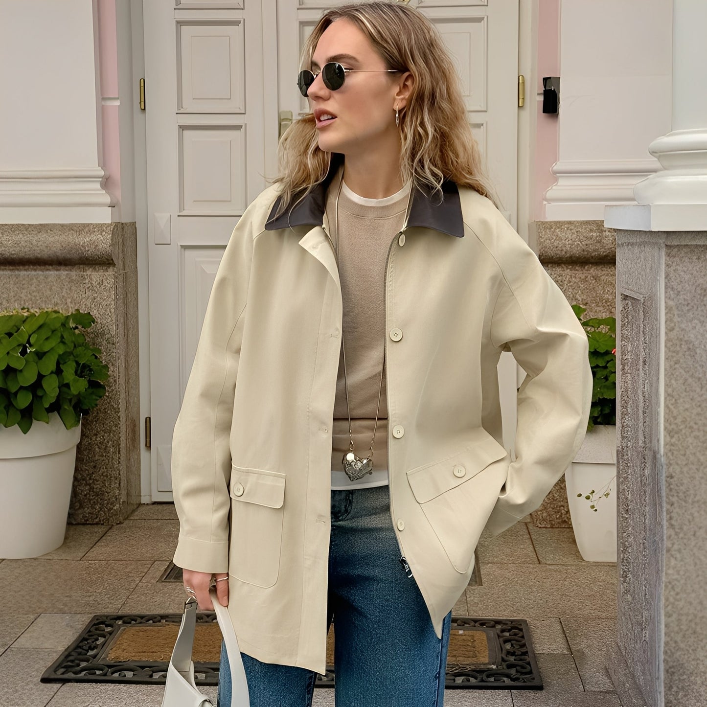 Berg-Feldt | Stylische, lockere Jacke mit Polokragen für Frauen