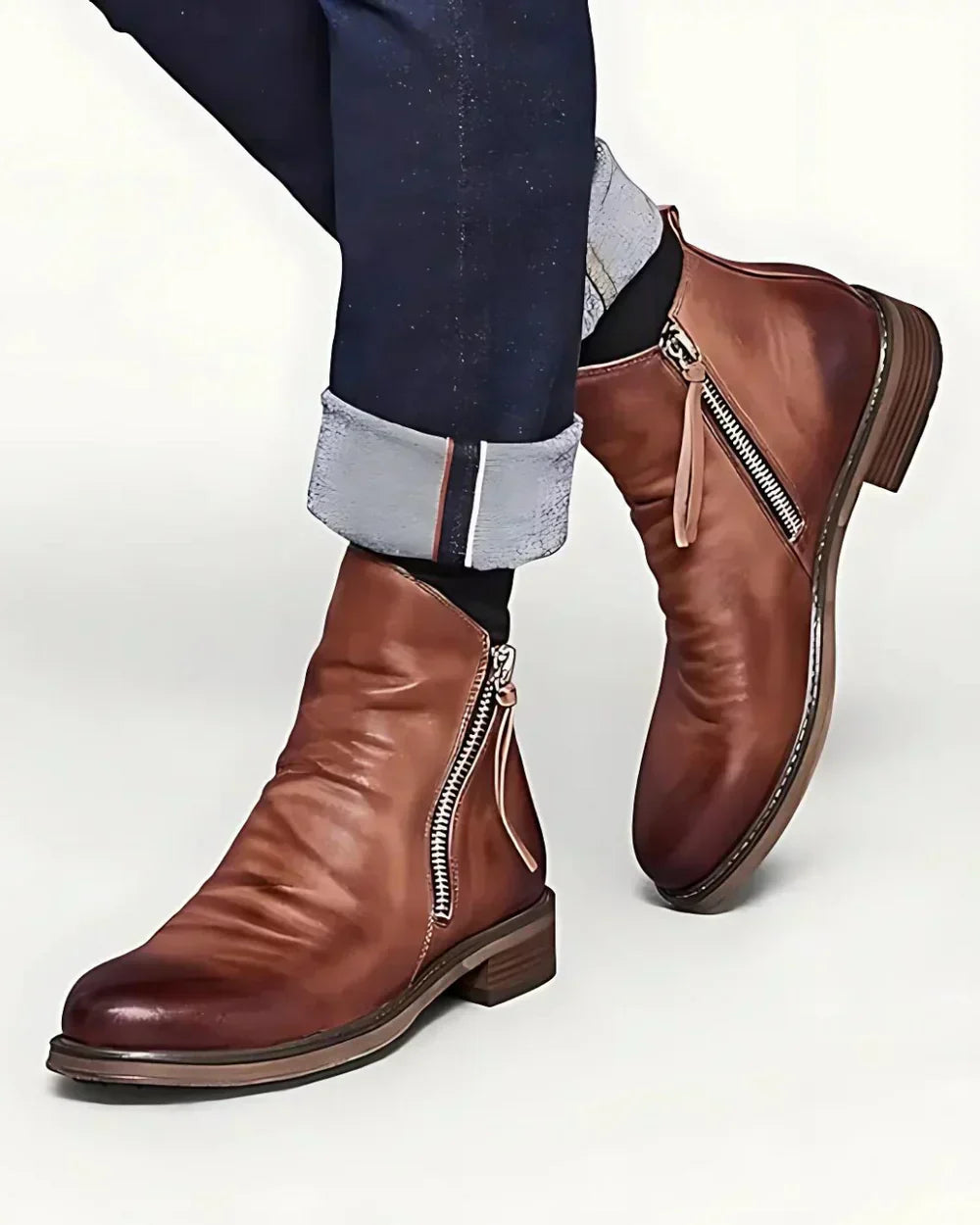 Boots pour hommes Wafa : intemporelles, avec fermeture éclair latérale