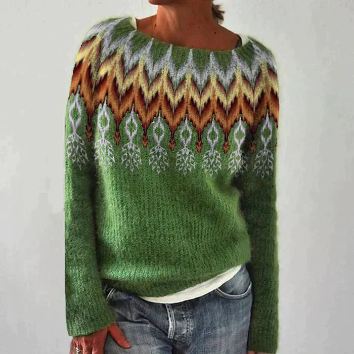 Berg-Feldt | Pullover - Frauen Bunter Fair Isle Strickpullover