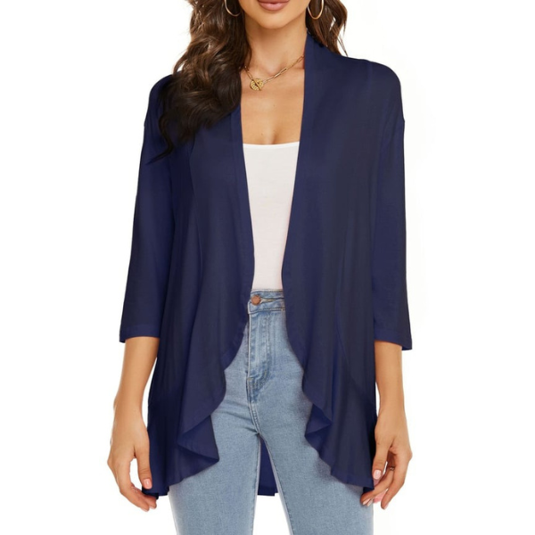 SEVDA Cardigan: leichter Cardigan mit Dreiviertelärmeln