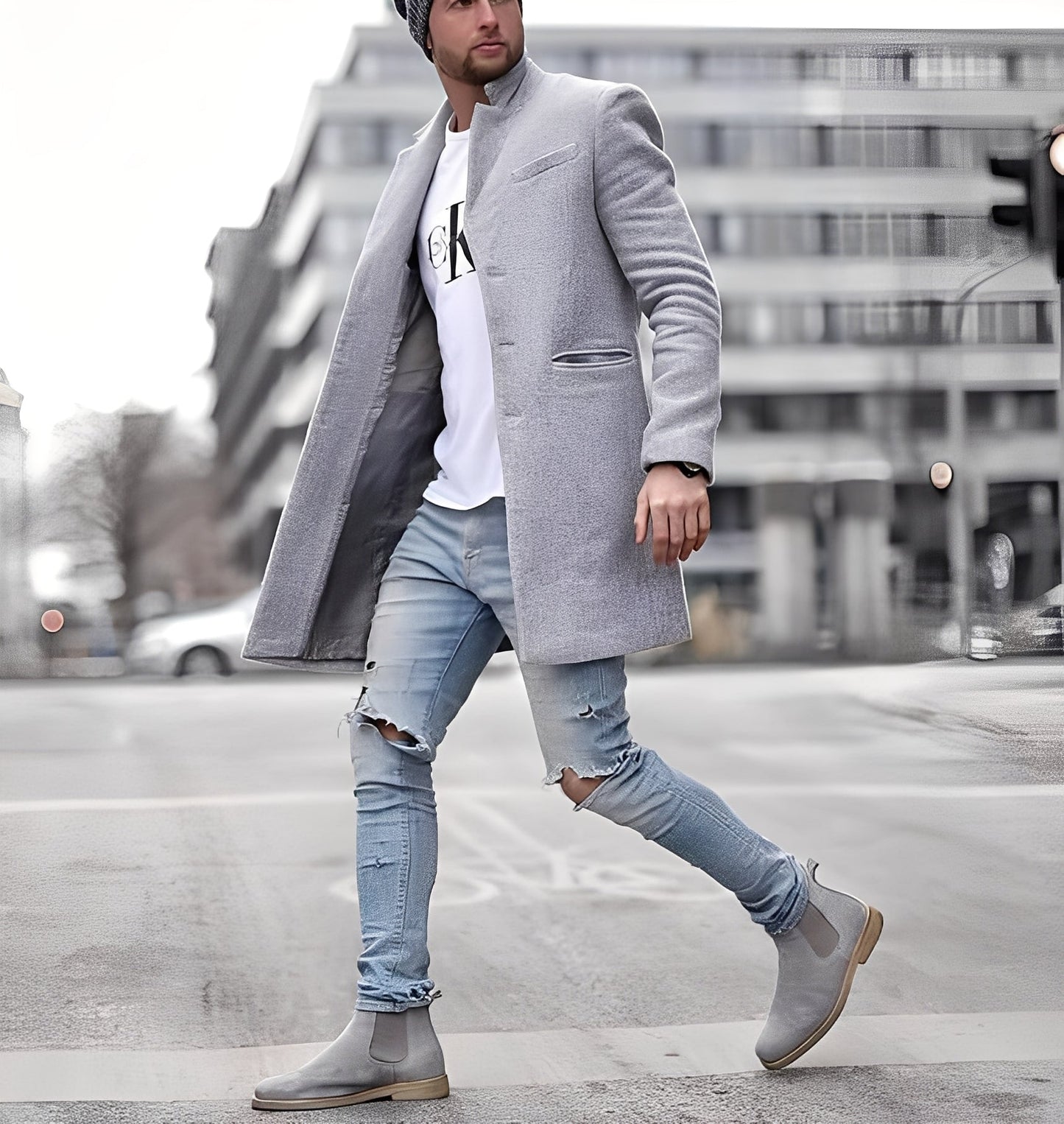 Berg-Feldt | Lässiger langer Wollmantel für Herren