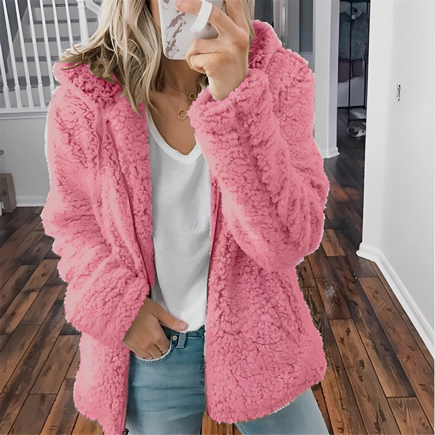 Berg-Feldt | Lässige Teddy-Fleece-Hoodie-Jacke für Frauen
