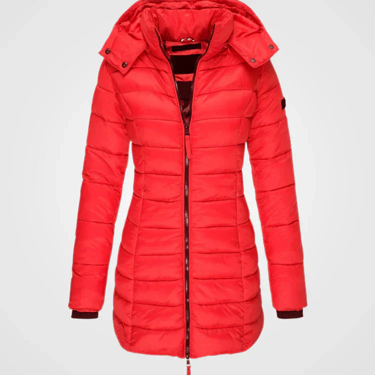 Berg-Feldt | Lange gesteppte Kapuzenjacke für Damen ideal für den Winter