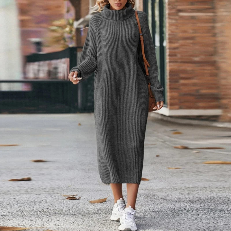 Berg-Feldt | Robe pull longue confortable pour femme avec col