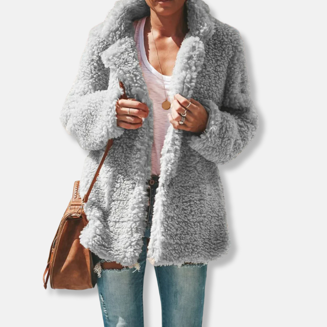 Berg-Feldt | Fleece Teddy Mantel | Oversized Reverskragenmantel