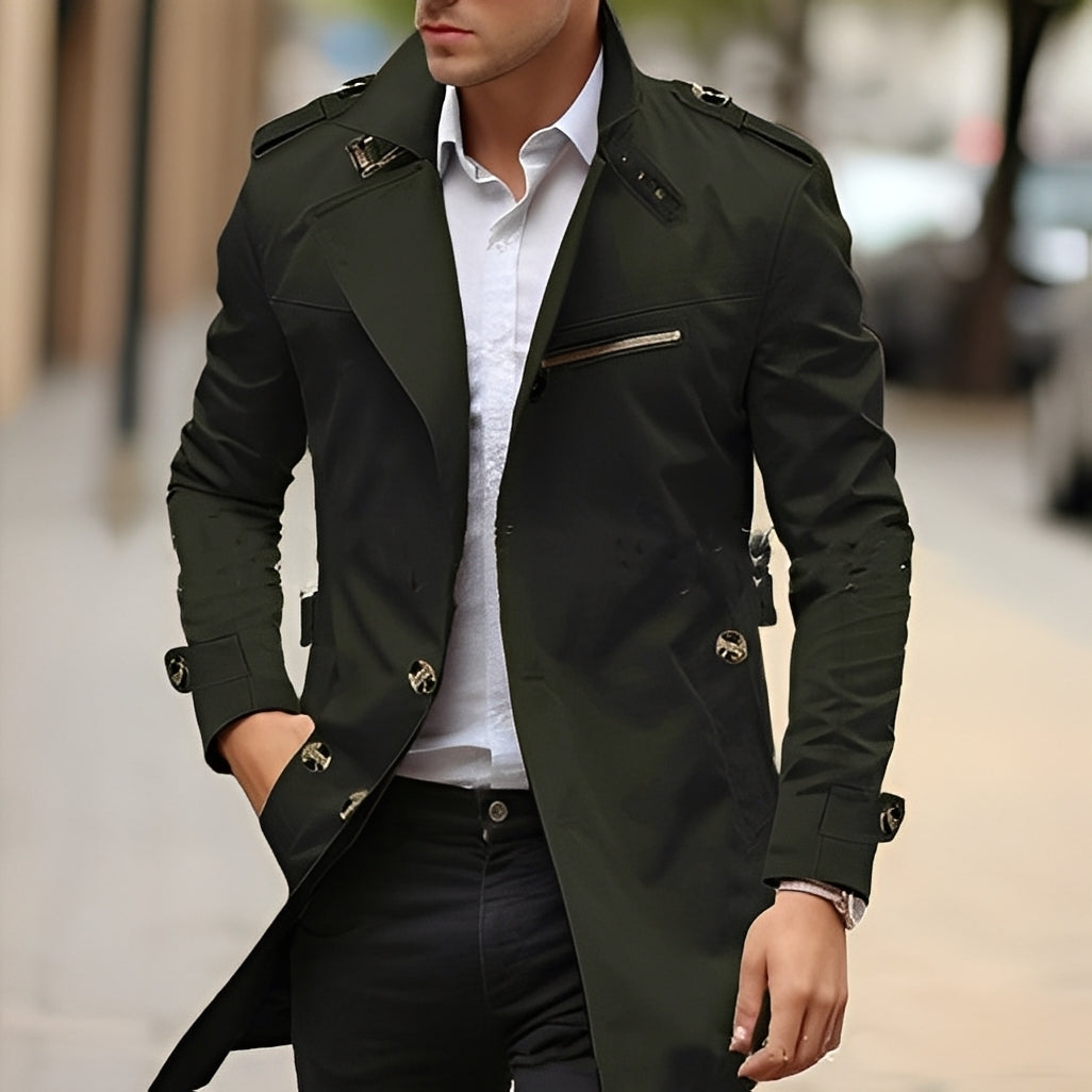 Berg-Feldt | Eleganter Trenchcoat mit umgekehrtem Kragen für Männer