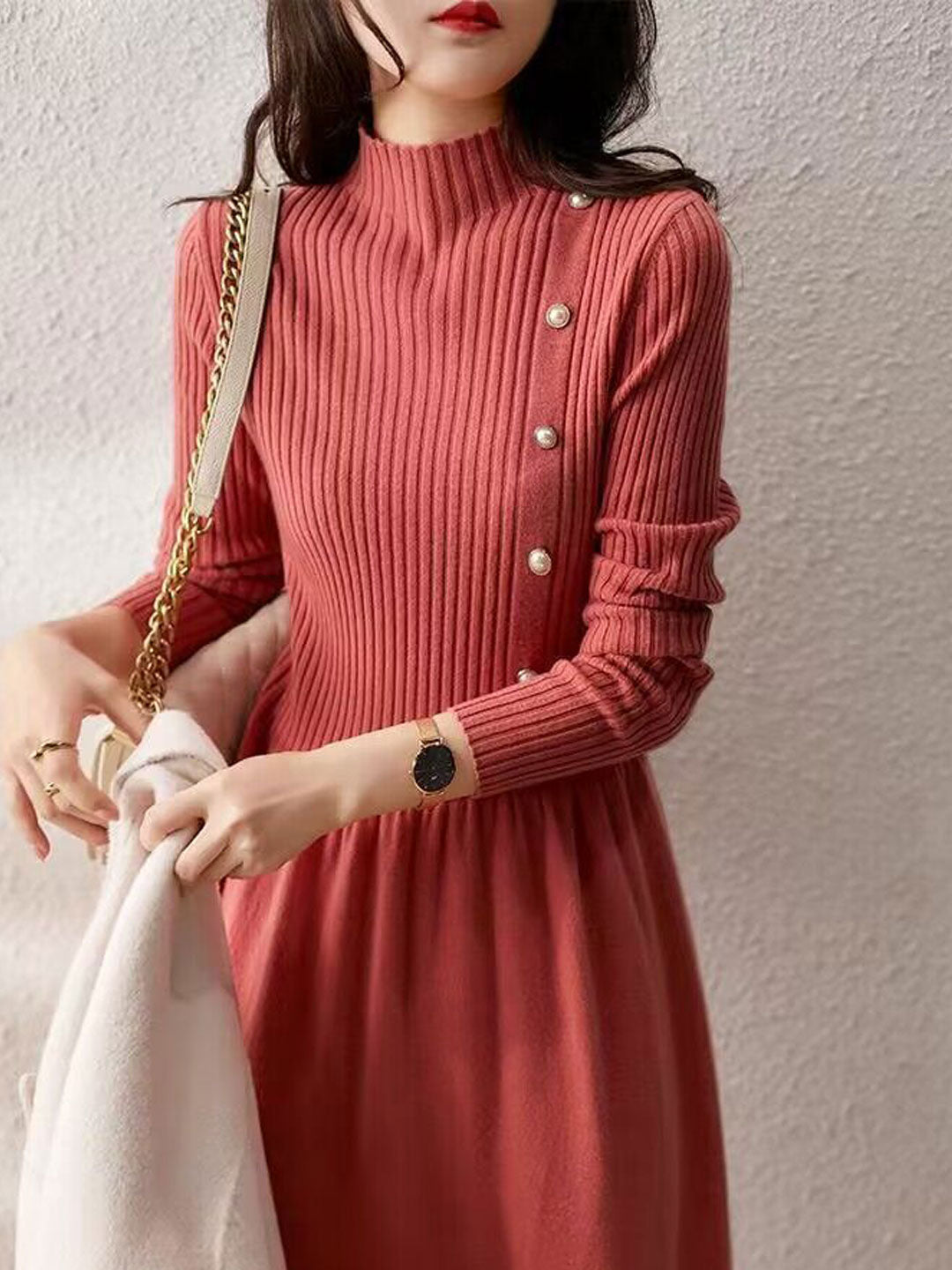 Berg-Feldt | Kleid - Elegantes Rollkragen Strickkleid