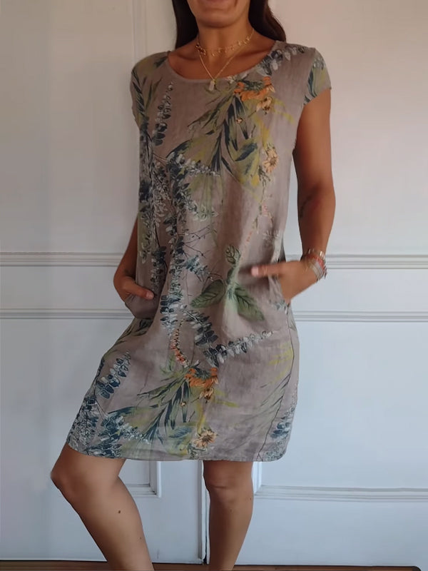 CINDY: Robe fourreau imprimée