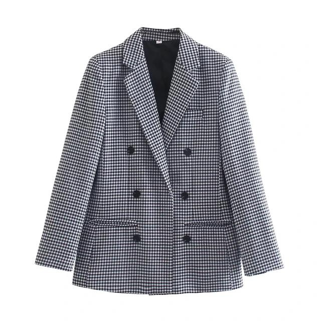 Blazer à double boutonnage et col transparent