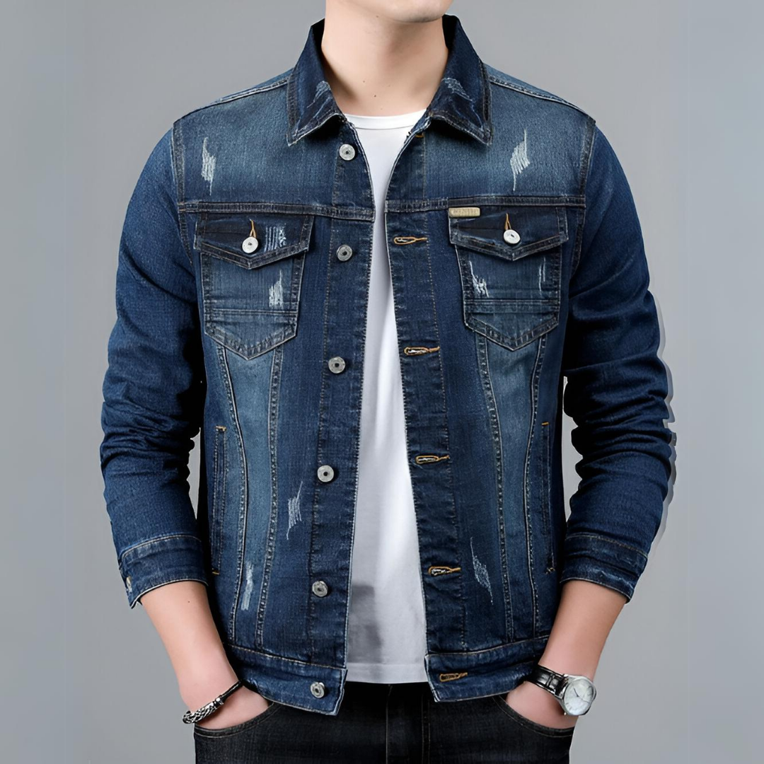 Berg-Feldt | Klassisch Herren Denim Jacke