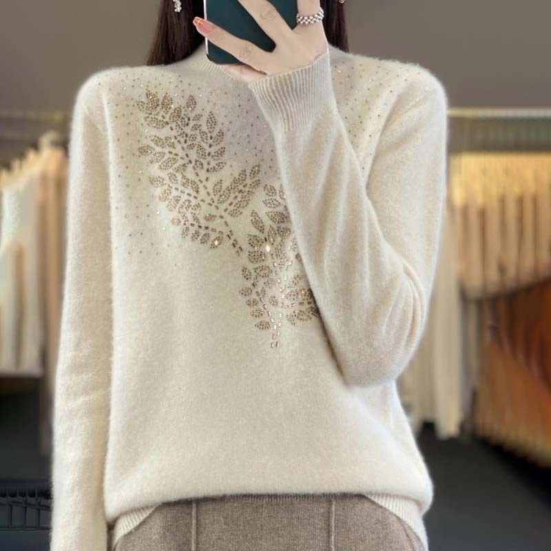 Berg-Feldt | Strickpullover Mit Zartem Blättermuster