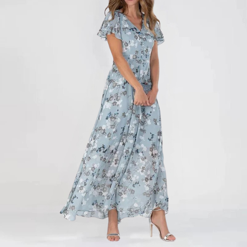 FADIME - Robe à manches volantées