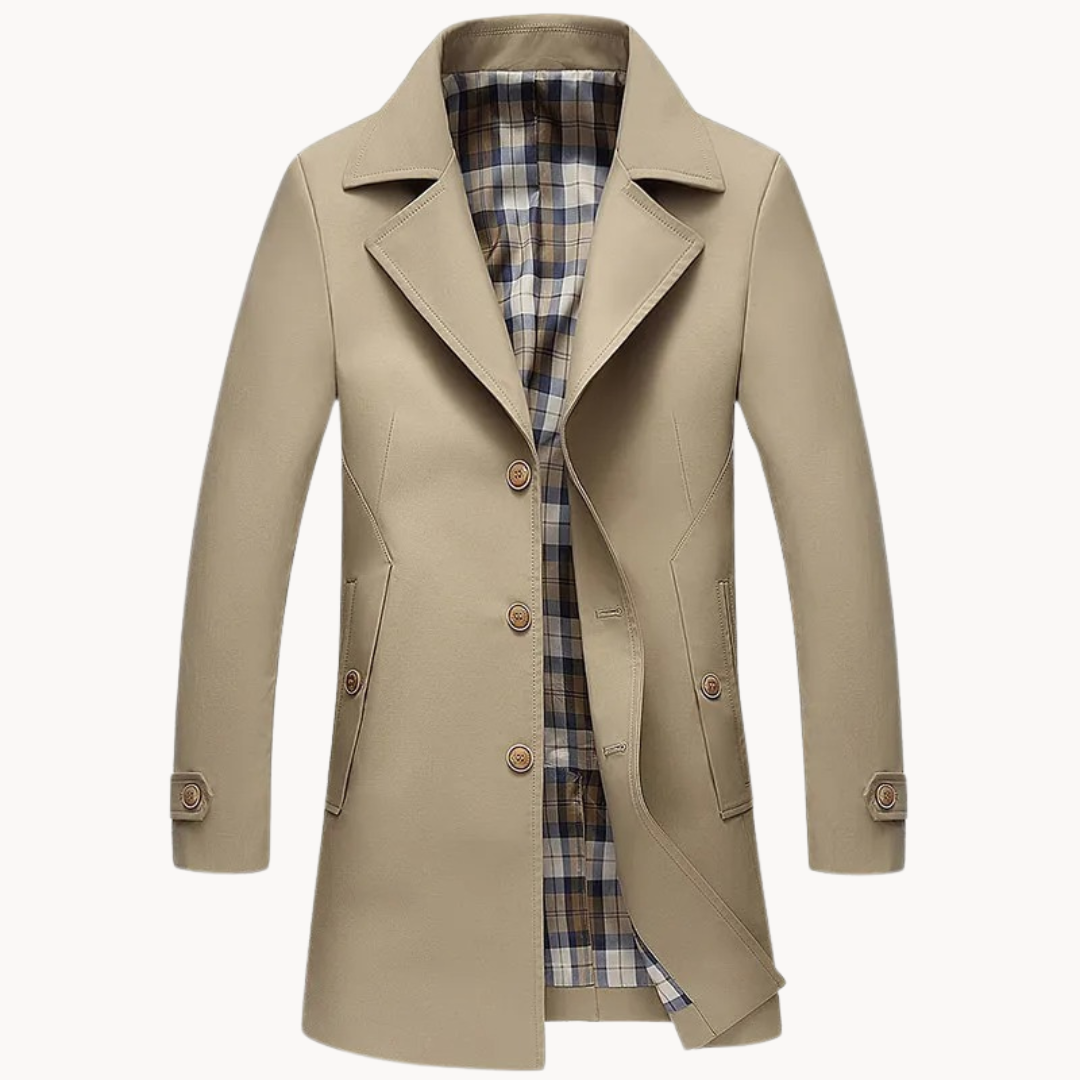 Berg-Feldt | nachhaltiger winddichter Herren-Trenchcoat mit Design