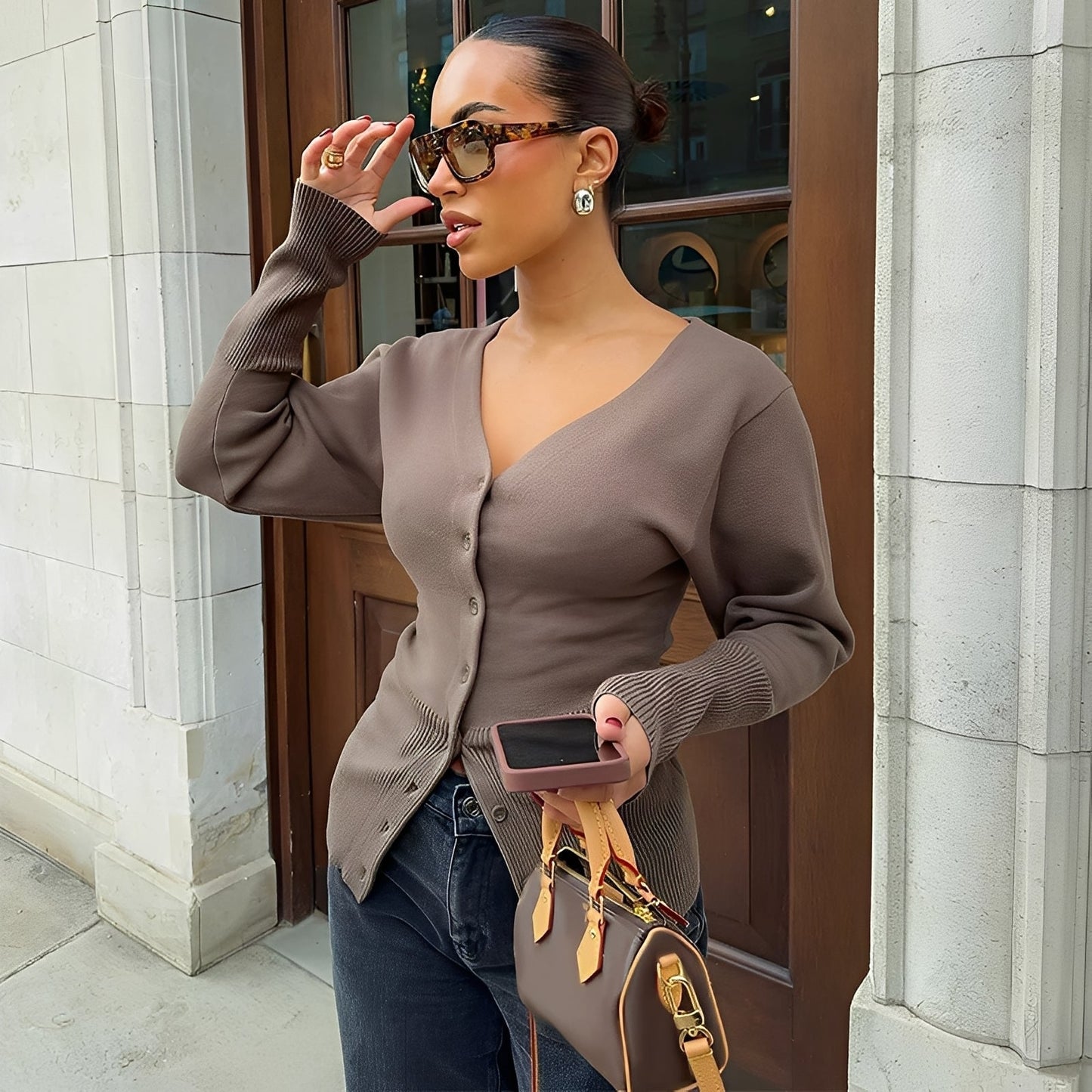 Berg-Feldt | Stylischer, taillierter Cardigan-Mantel für Damen