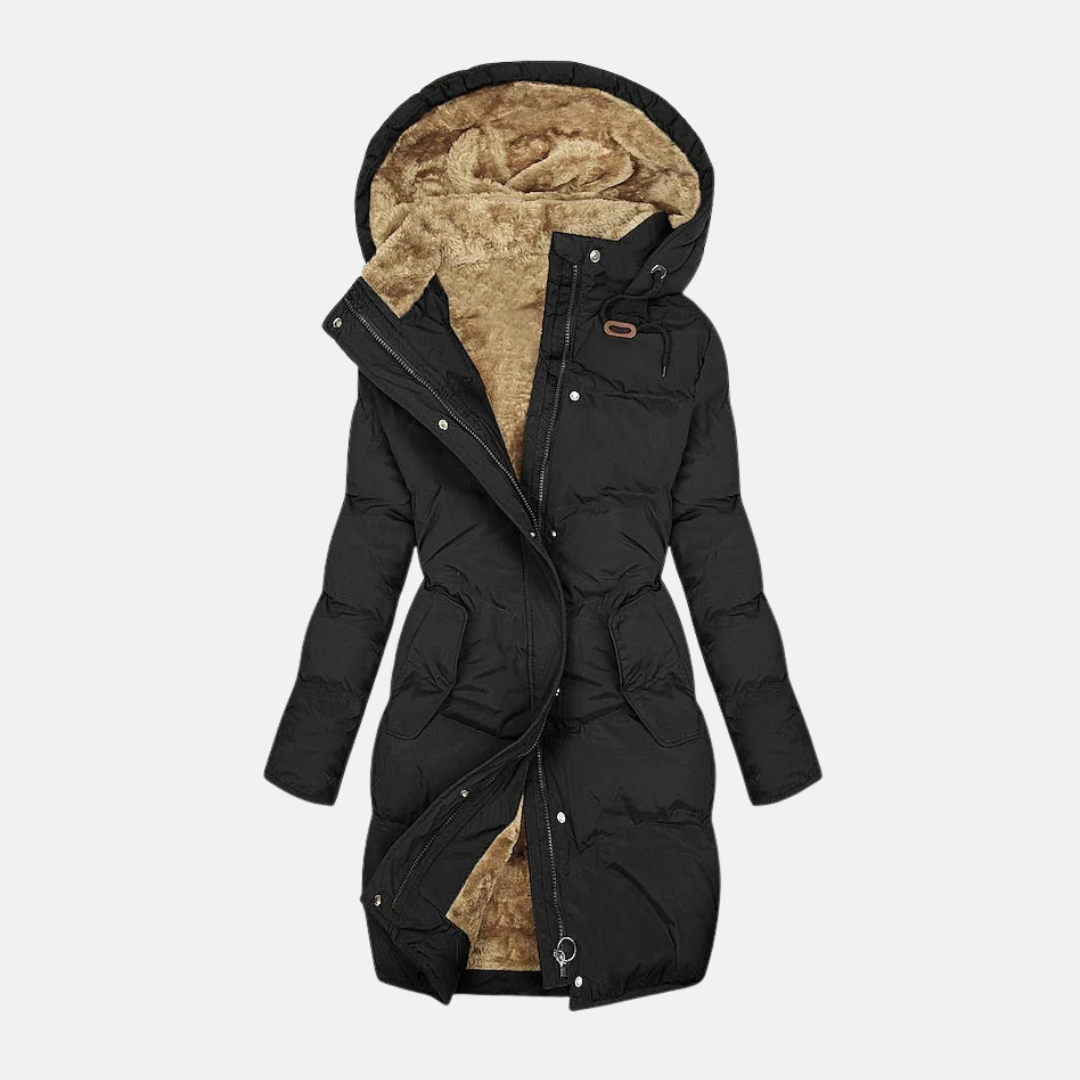 Berg-Feldt | Lange Pufferjacke - Wasserabweisend - Gefüttert - Verstellbare Taille - Kapuze mit Futter