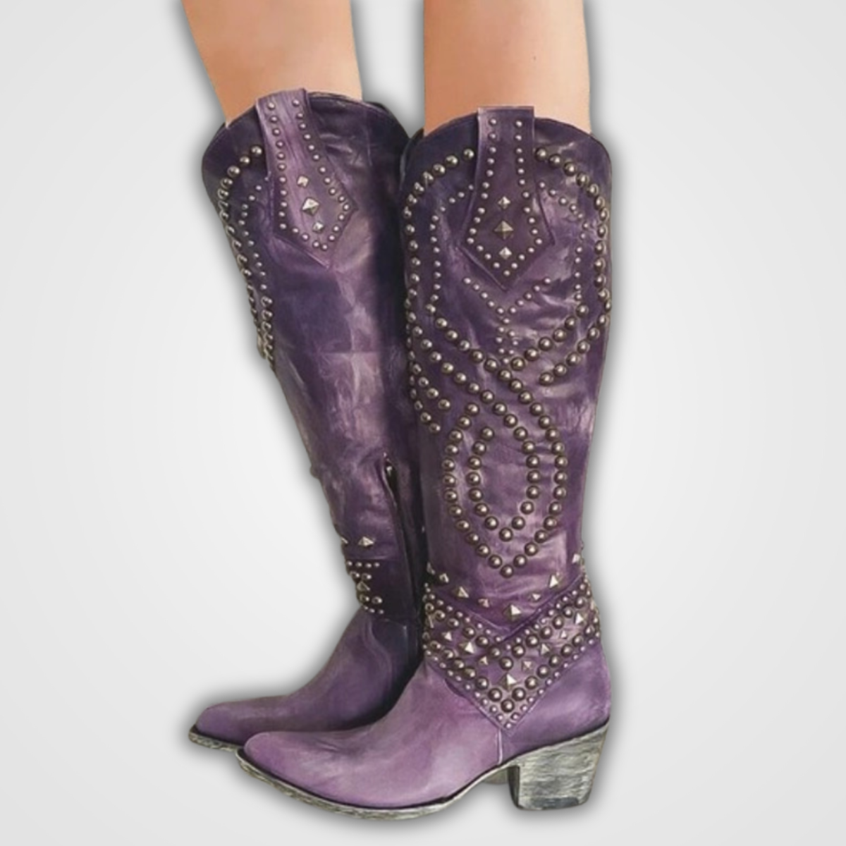Berg-Feldt | Lange Stiefel mit Nieten-Design