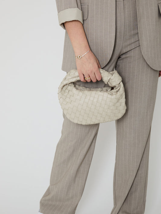 Berg-Feldt | Stilvolle Weiße Damen Handtasche mit Geflochtenem Design - Berg-Feldt