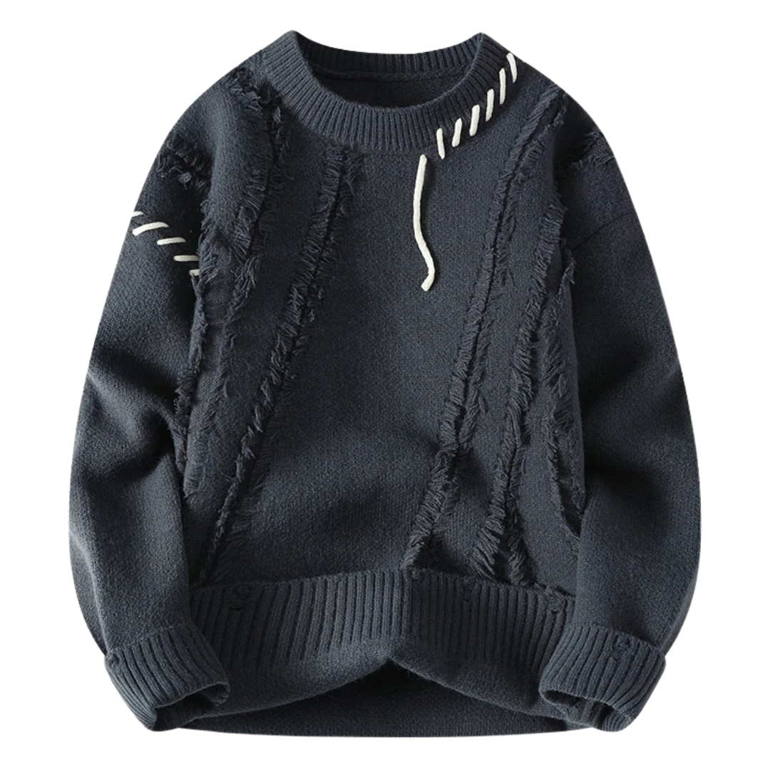 Berg-Feldt | Strickjacke mit Rohnähten Lässiger Schnitt Einzigartiger Streetwear-stil