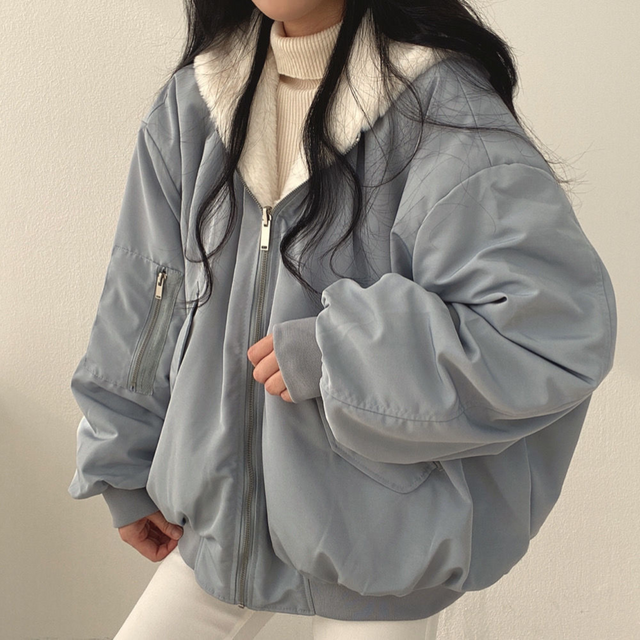 Berg-Feldt | Übergroße Zip up Jacke Lässige Passform Weiche Fütterung