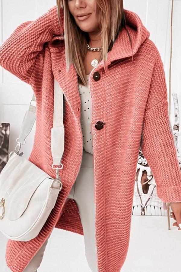 Berg-Feldt | Strickjacke mit Kapuze Lockerer Schnitt Weich und Warm