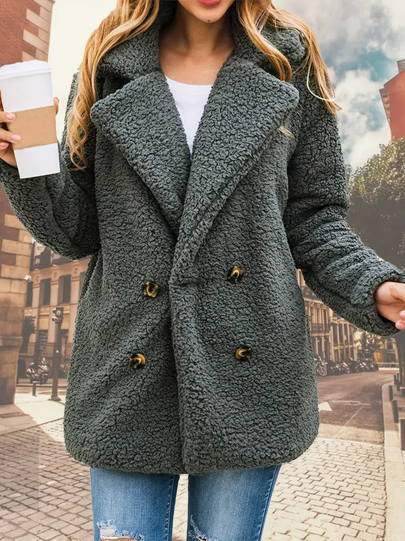 Berg-Feldt | Doppelreiher Teddy Mantel mit Revers