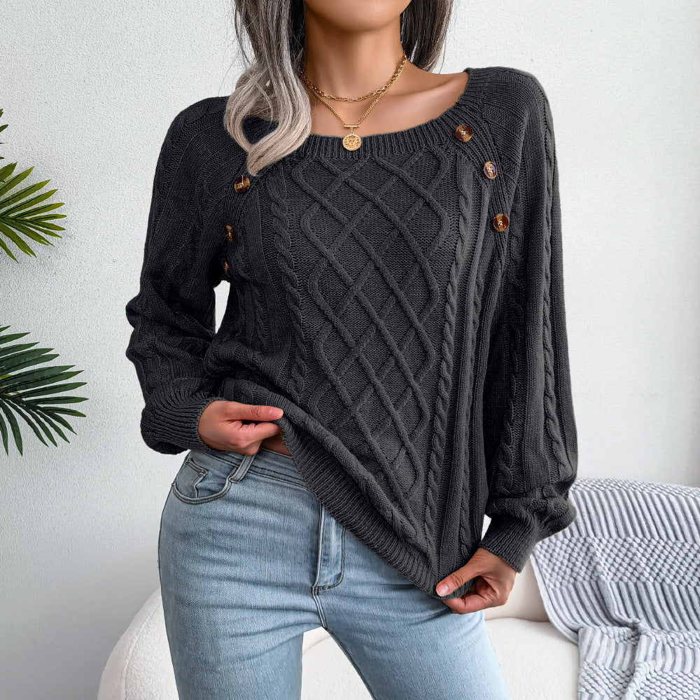 Berg-Feldt | Strickpullover mit quadratischem Ausschnitt