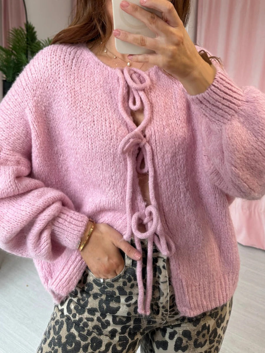 Berg-Feldt | Strickcardigan mit Schleifen Weich und Warm Trendy Look