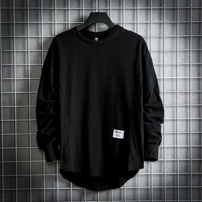 Pullover Sweater with Dropped Hemline
