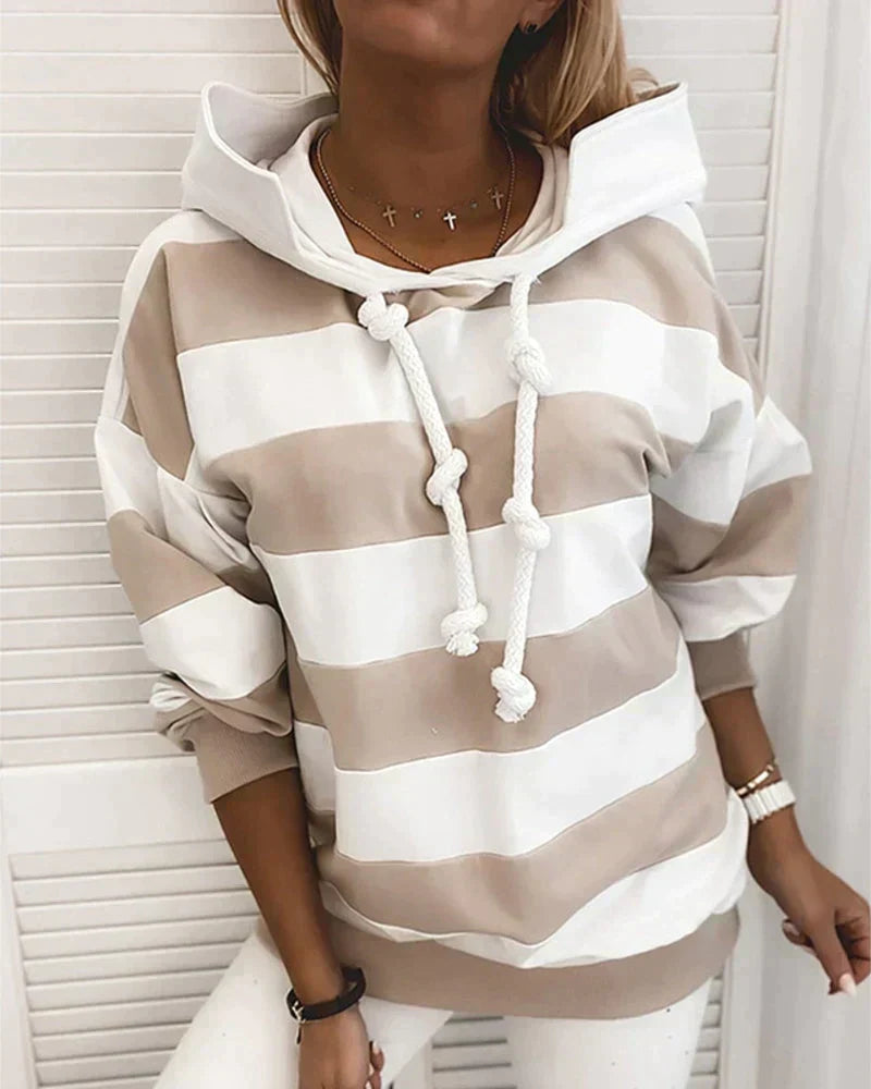 Berg-Feldt | Hoodie - Damen Herbst Gestreifter Hoodie